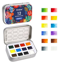 Load image into Gallery viewer, Paints - Grabie - Watercolor Pocket Set of 12 - Essential Colors