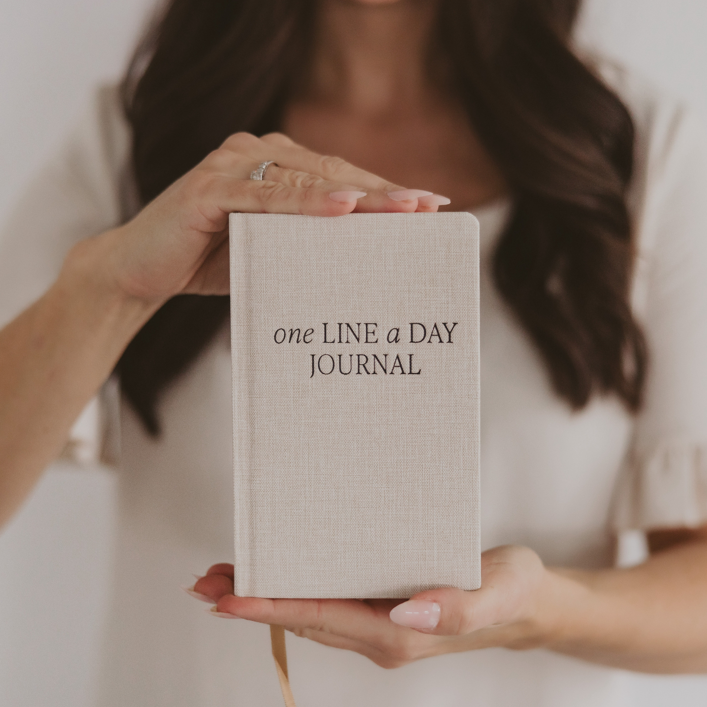 Sweet Water Decor - Tan One Line A Day Fabric Journal - Stationery Gifts