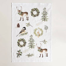 Load image into Gallery viewer, Evergreen christmas tea towel