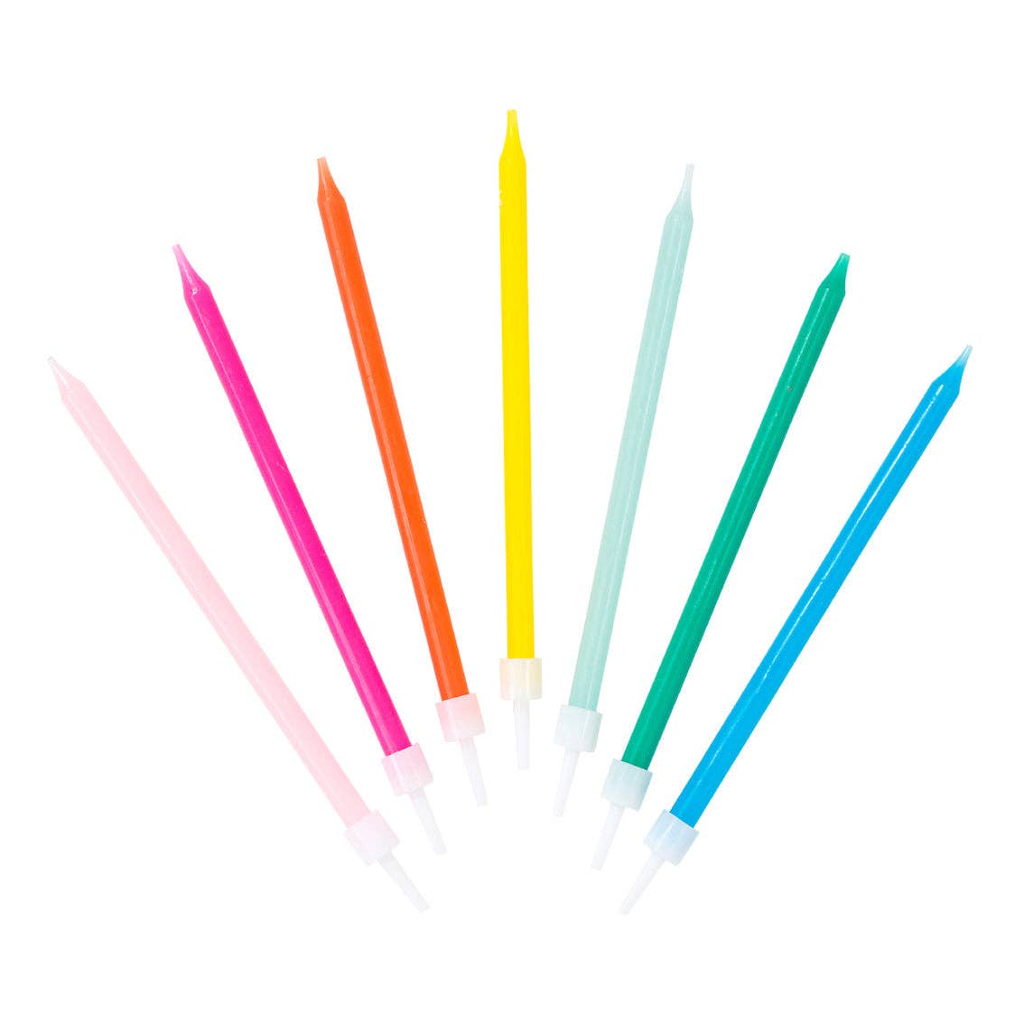 Talking Tables USA - Home, Birthday, Games & Seasonal Decor - Rainbow Birthday Candles - 16 Pack | Cake Candle |