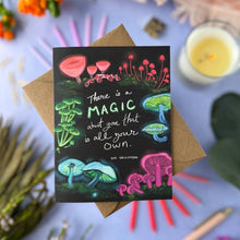 Load image into Gallery viewer, Tiny and Snail - There is a Magic About You That is All Your Own Mushroom Card