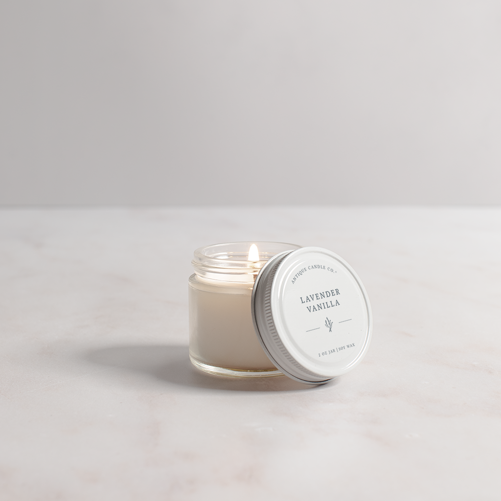Lavender Vanilla Mason Jar Candle - Antique Candle Co - 16oz