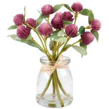 Load image into Gallery viewer, Globe Amaranth Purple Flower Vase - Primitives by Kathy
