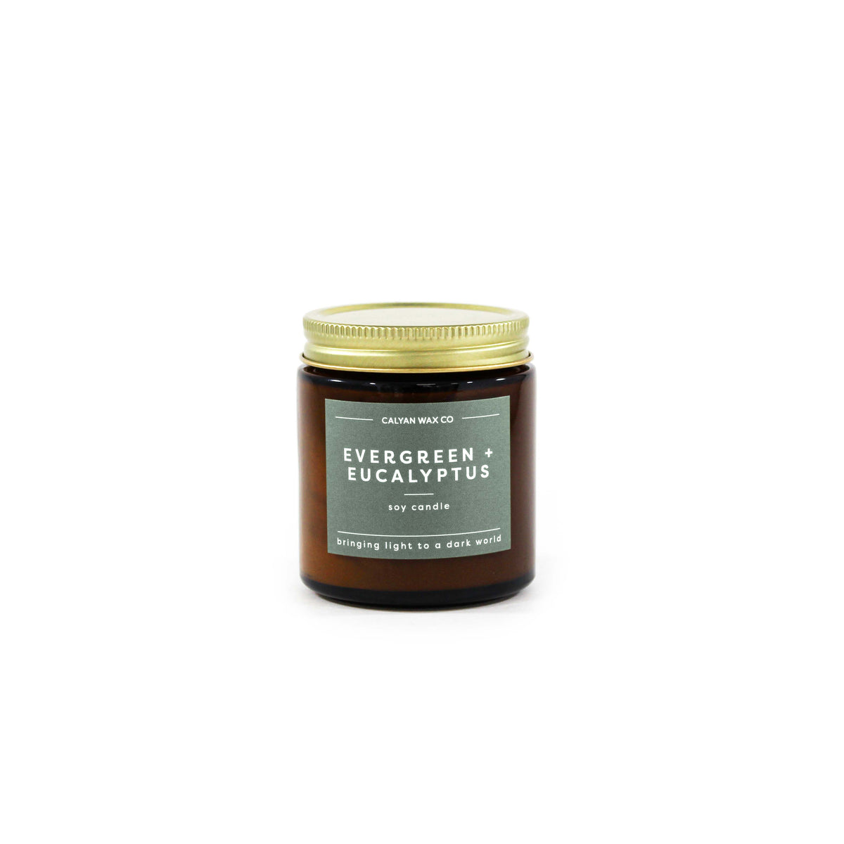 Calyan Wax Co. - Soy Candle | Evergreen + Eucalyptus | 3.1oz Mini Amber Jar