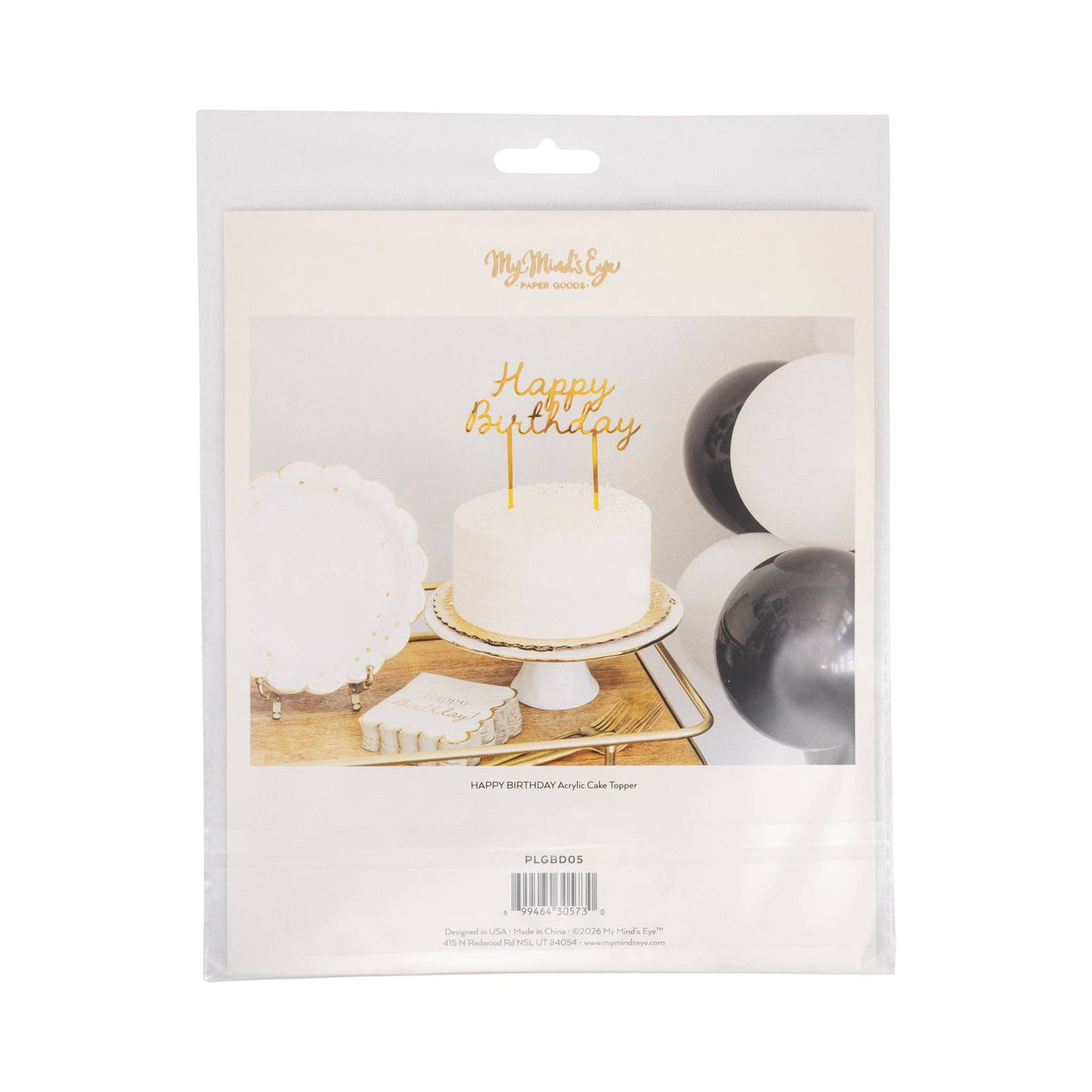 My Mind’s Eye - PLGBD05 - Gold Happy Birthday Cake Topper