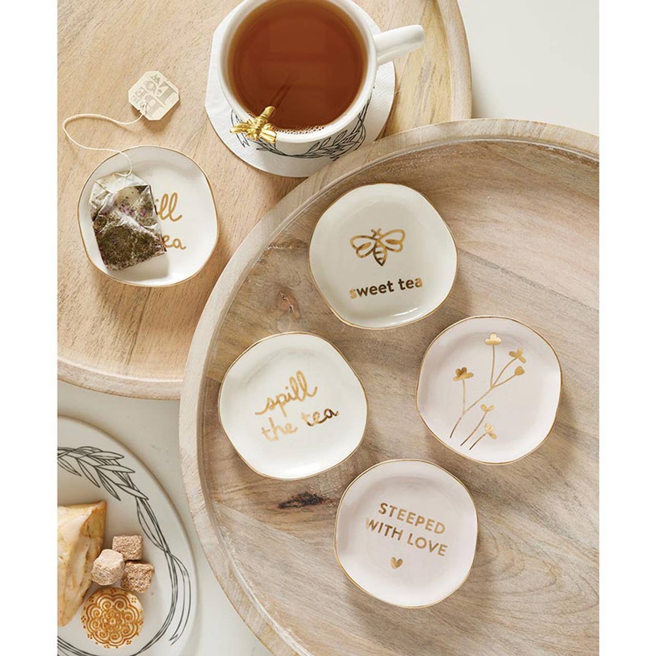 Santa Barbara Design Studio by Creative Brands - Ceramic Tea Bag Holders - Steeped with Love
