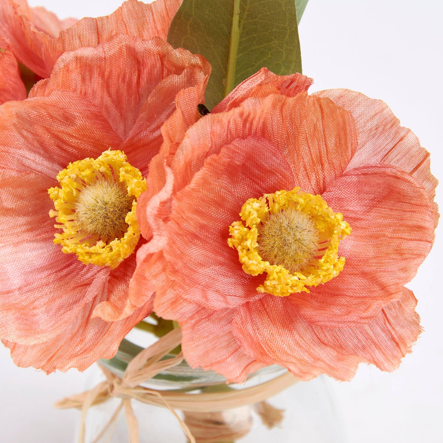Peach Poppies Flower Vase - Primitives by Kathy