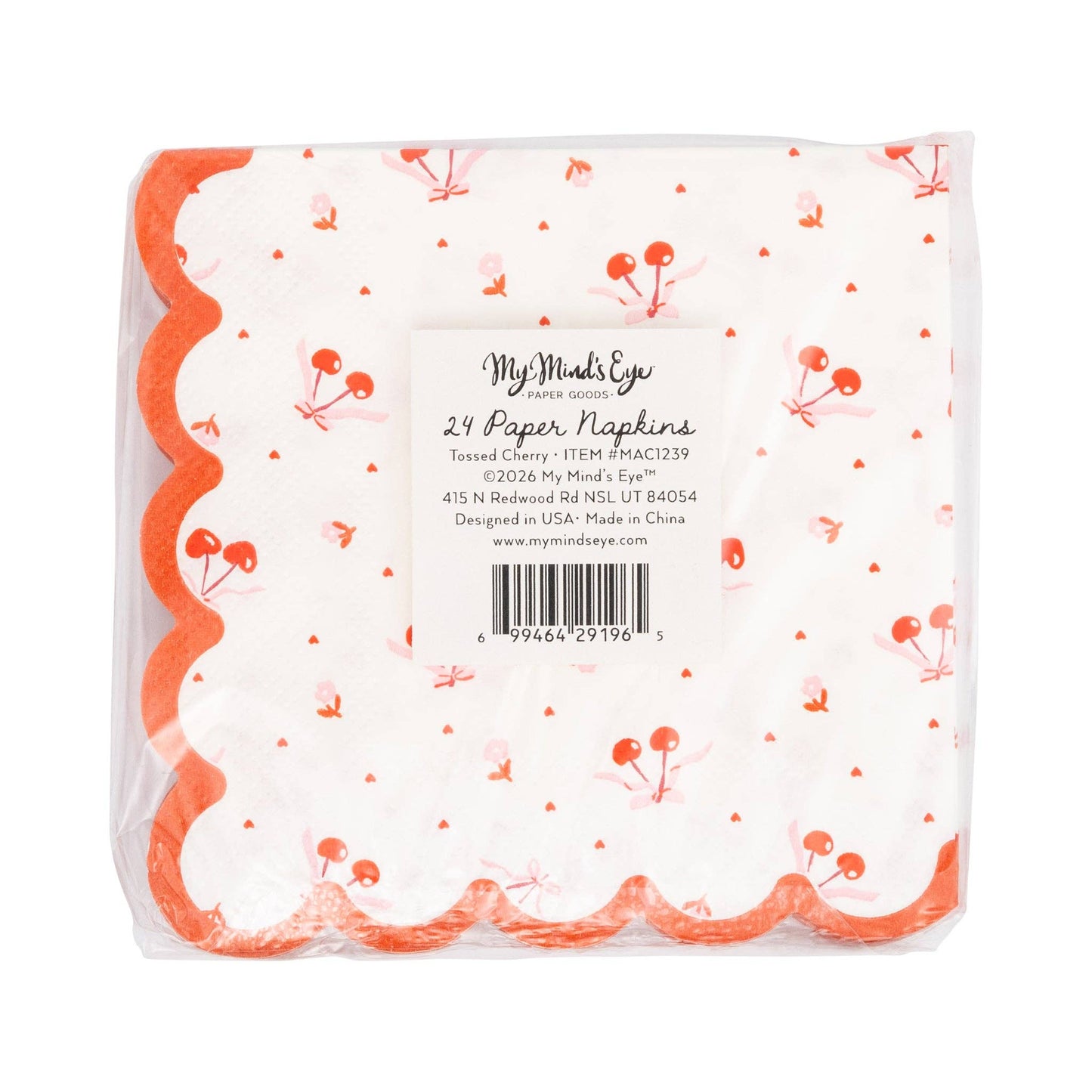 Tossed Cherry Cocktail Napkin