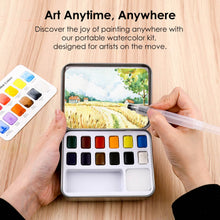 Load image into Gallery viewer, Paints - Grabie - Watercolor Pocket Set Of 12 With Brush - Essential Colors
