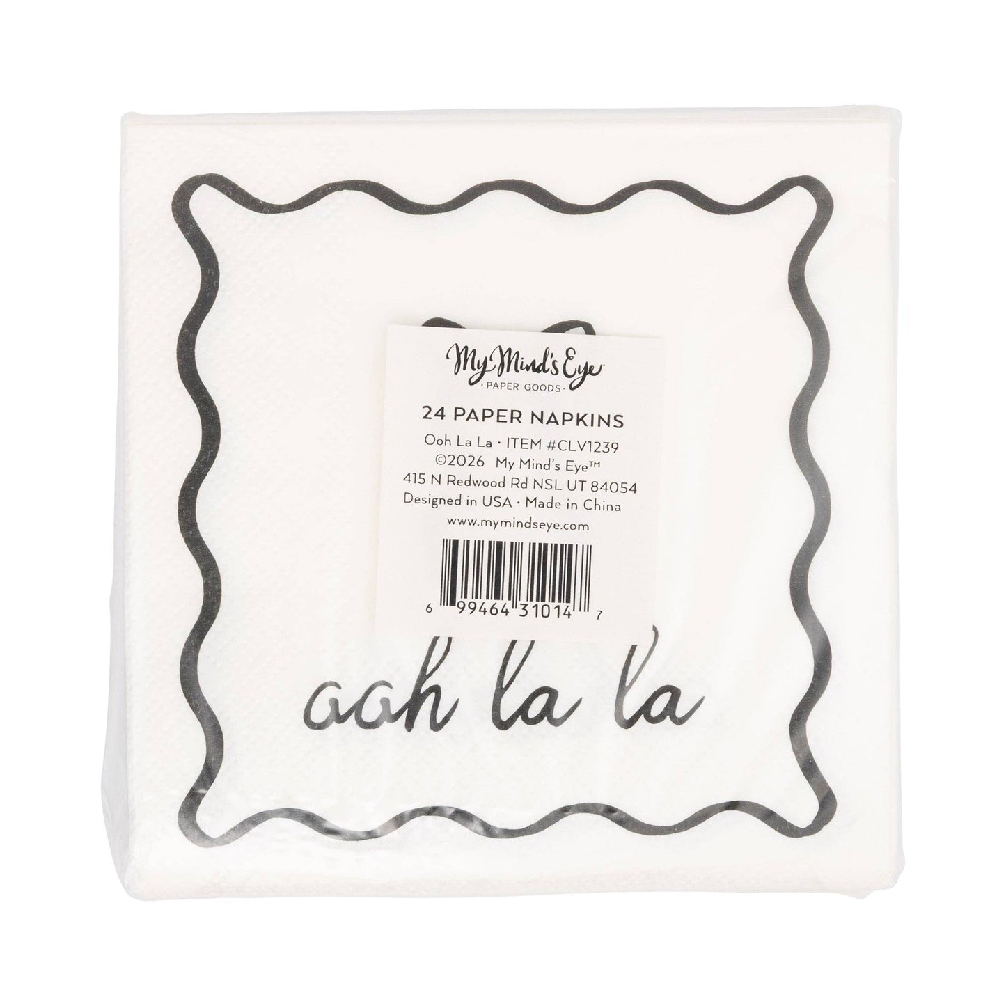 Napkin - Ooh La La Black and White Cocktail Napkin