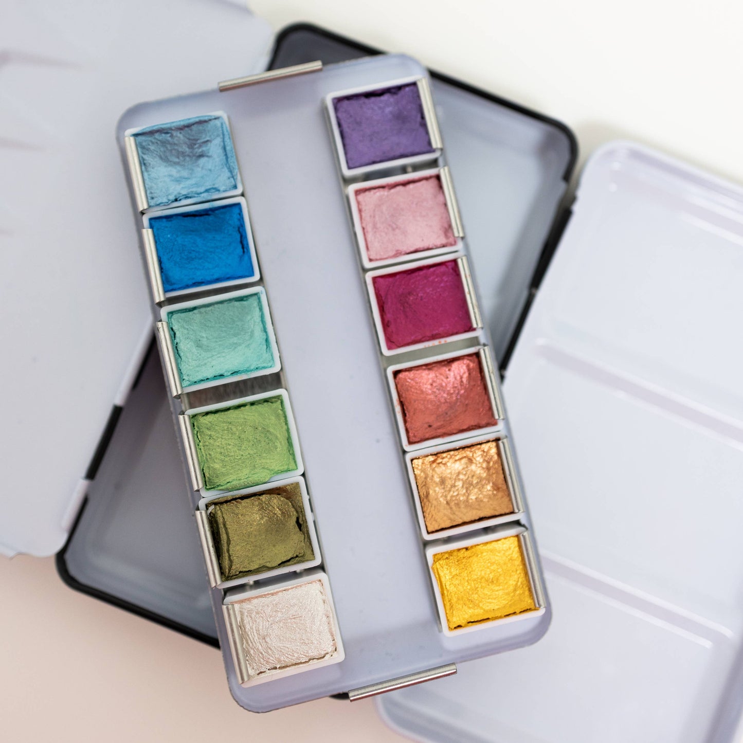 Paints - 12 Color Travel Metallic Watercolor Paint Palette