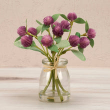 Load image into Gallery viewer, Globe Amaranth Purple Flower Vase - Primitives by Kathy