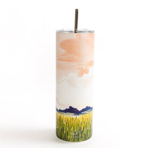 Steel Tumbler: Goldenrod Landscape