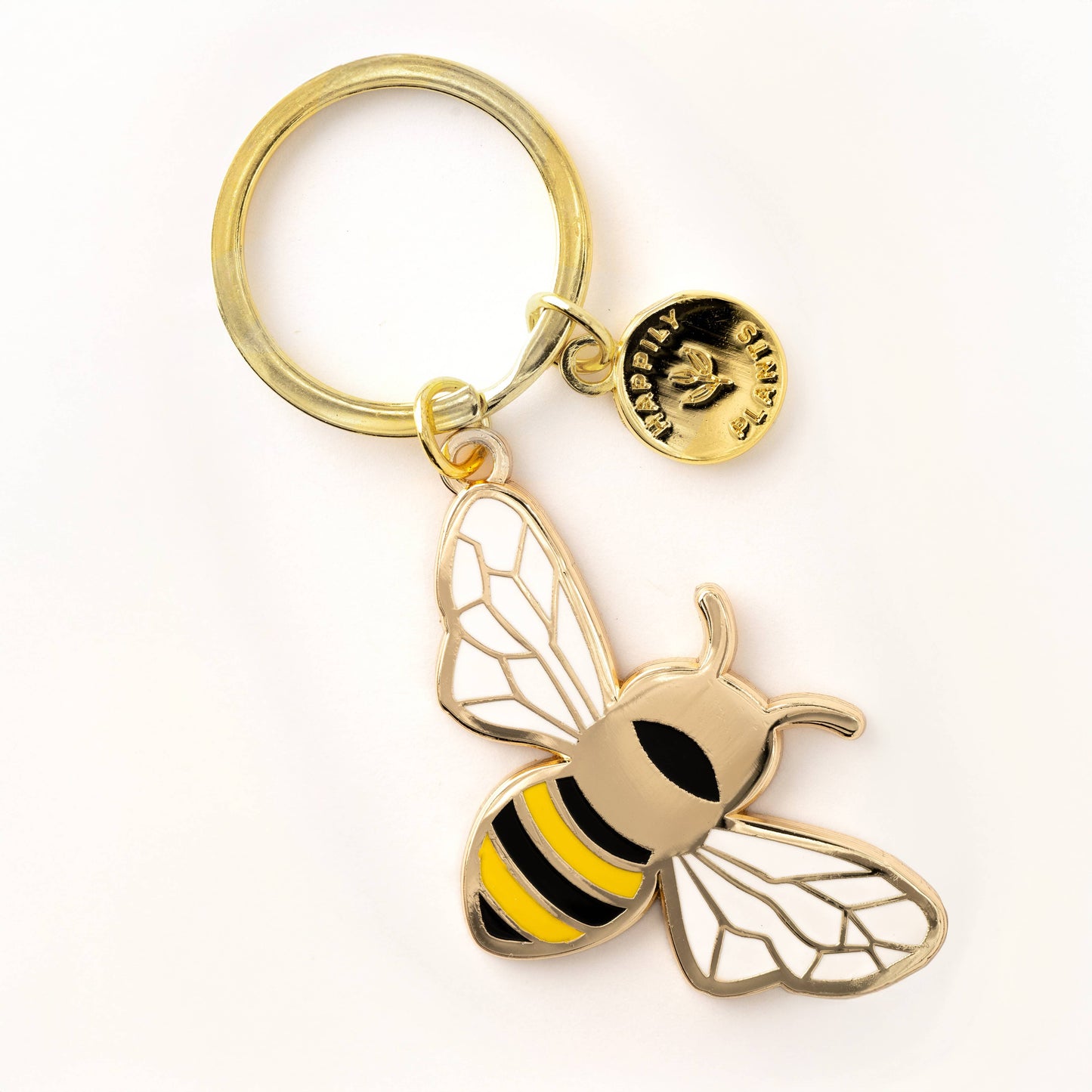 Happily Plants - Queen Honey Bee Keychain Bag Charm, Garden Bee Gifts