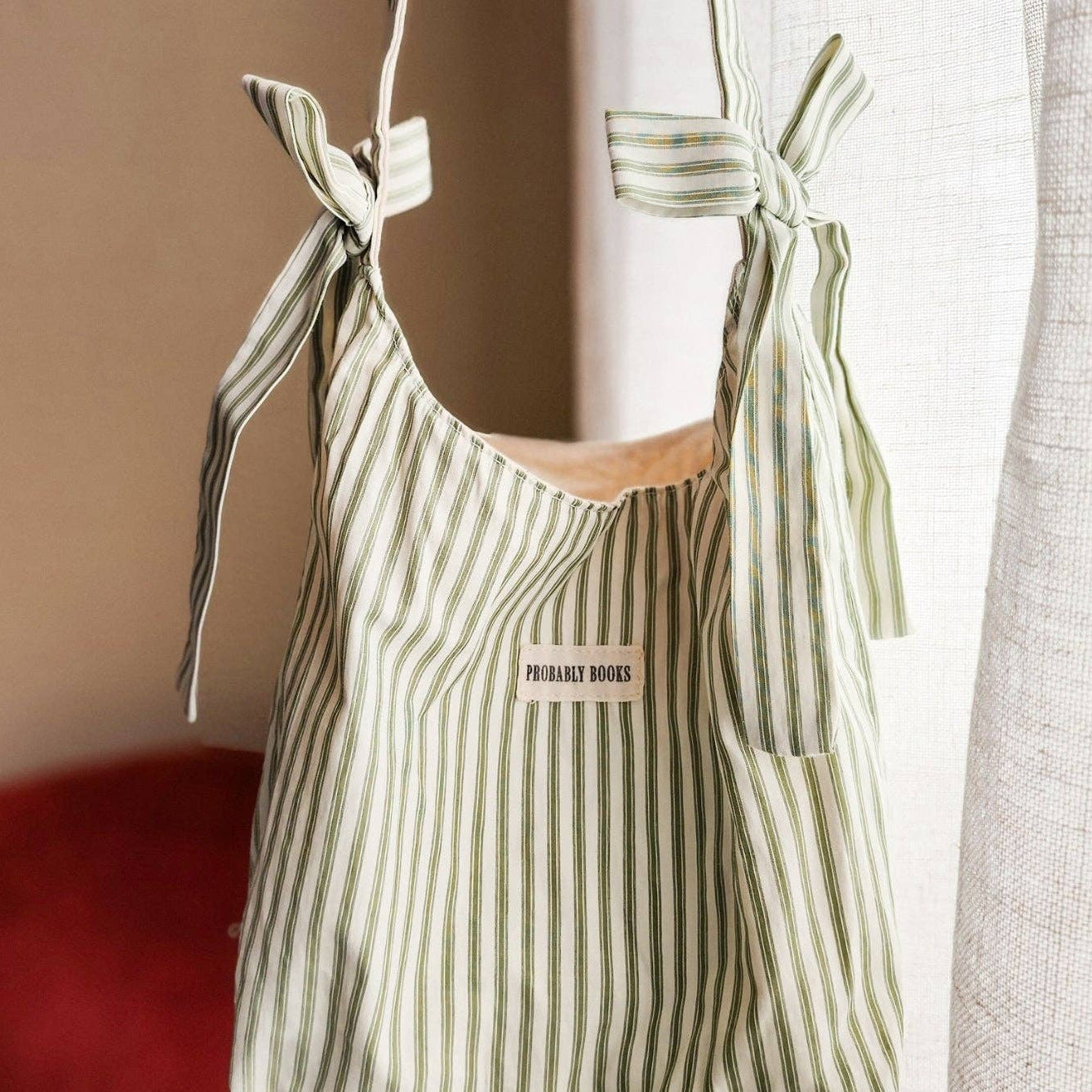 Probably Books Striped Cotton Tote Bag - The Bean Workshop