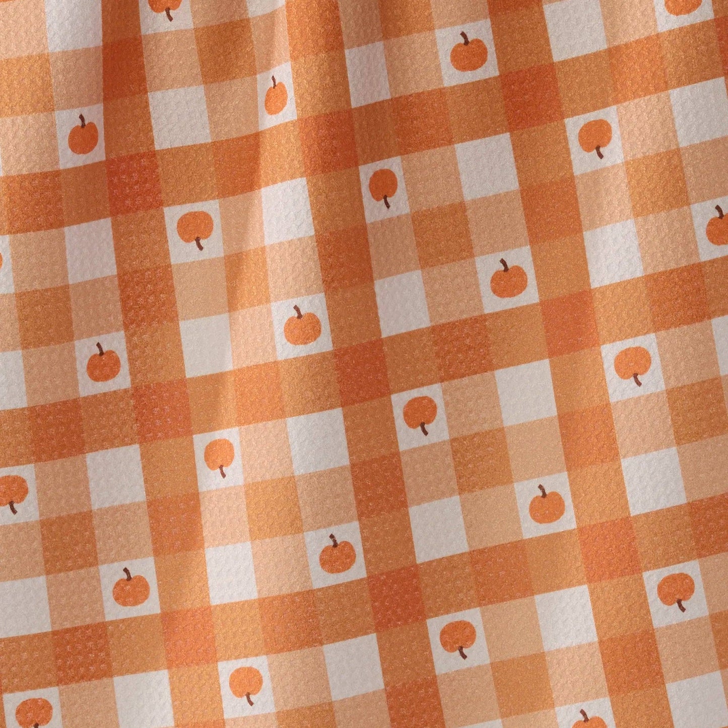 Geometry - Pumpkin Check Tea Towel