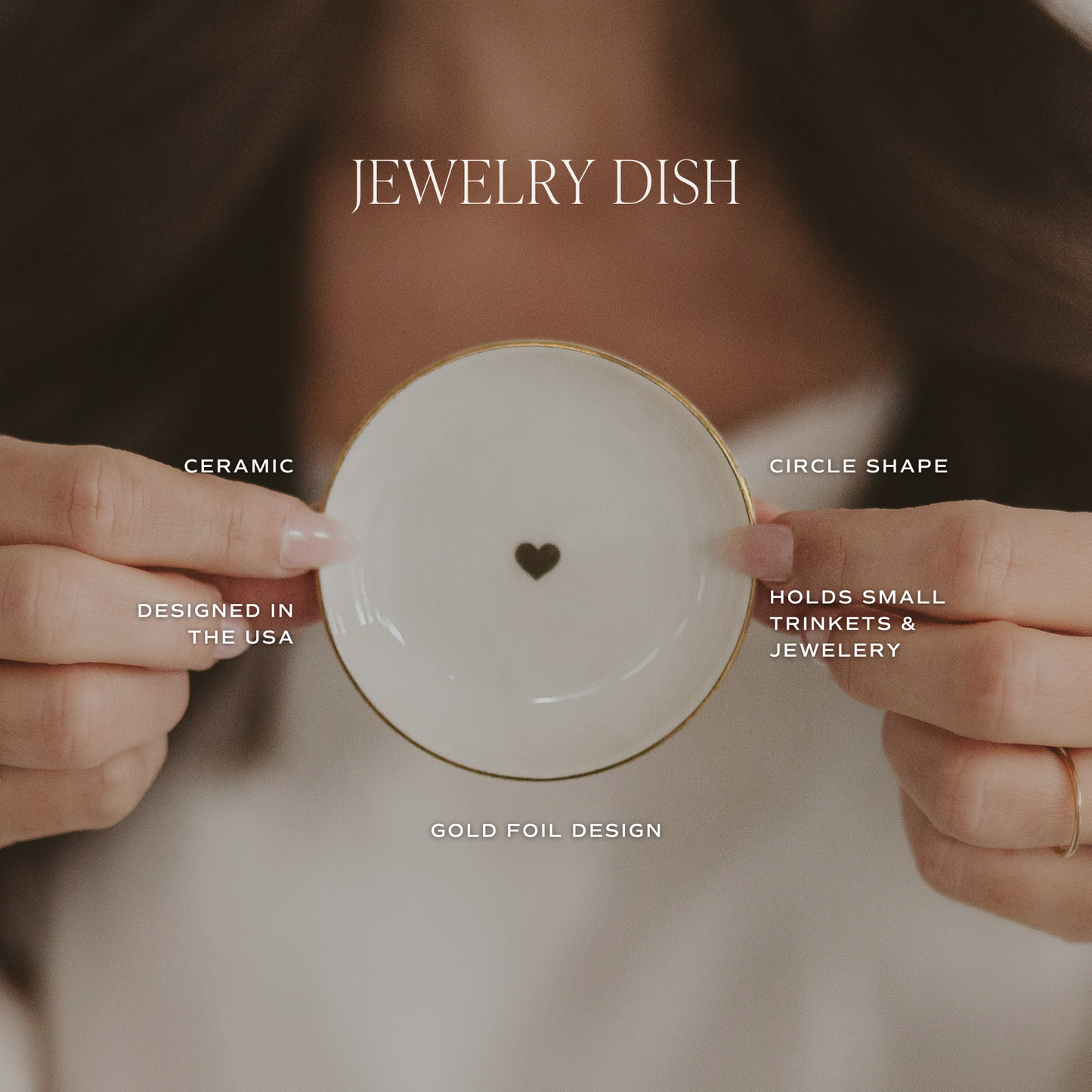 Gold Heart Jewelry Dish - Sweet Water Decor