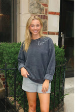 Load image into Gallery viewer, OAT COLLECTIVE - LOVE HEART NECKLINE Mineral Graphic Sweatshirt