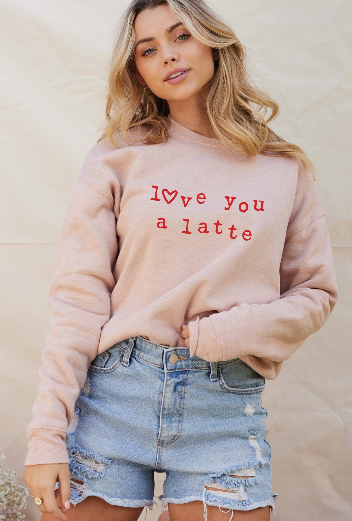 OAT COLLECTIVE - LOVE YOU A LATTE  Graphic Sweatshirt