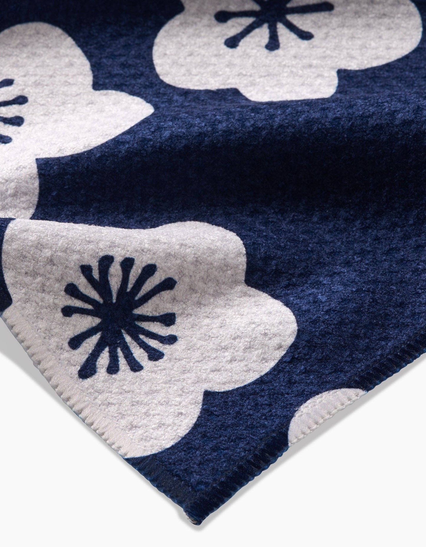 Geometry - Every Sunday Kitchen Tea Towel Blue with White Flower