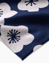 Load image into Gallery viewer, Geometry - Every Sunday Kitchen Tea Towel Blue with White Flower