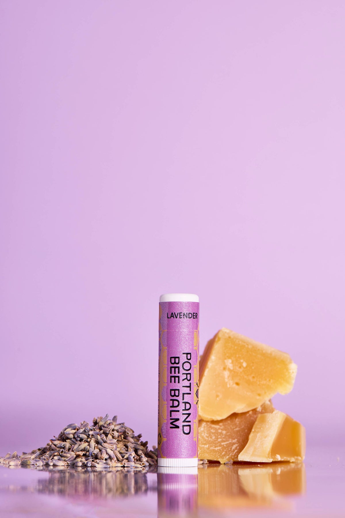Portland Bee Balm - Lavender Beeswax Lip Balm Display – Calming 24-Count
