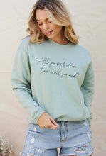 Load image into Gallery viewer, OAT COLLECTIVE - ALL YOU NEED IS LOVE Graphic Sweatshirt