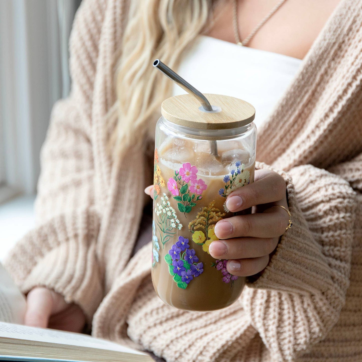 1canoe2 | One Canoe Two Paper Co. - Vintage Blooms Floral Glass Can