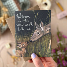 Load image into Gallery viewer, Tiny and Snail - Welcome to this Wild World, Little One Card