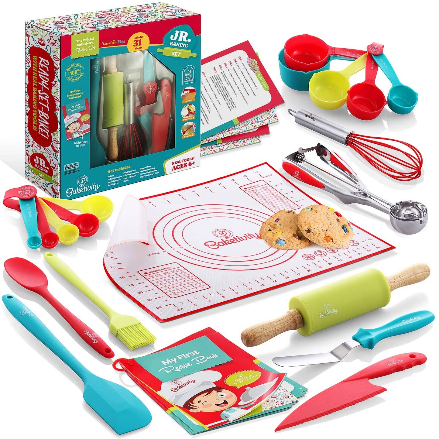 Baketivity Corp - Kids Cooking Set, 31-Pc Childrens Kitchen Tools