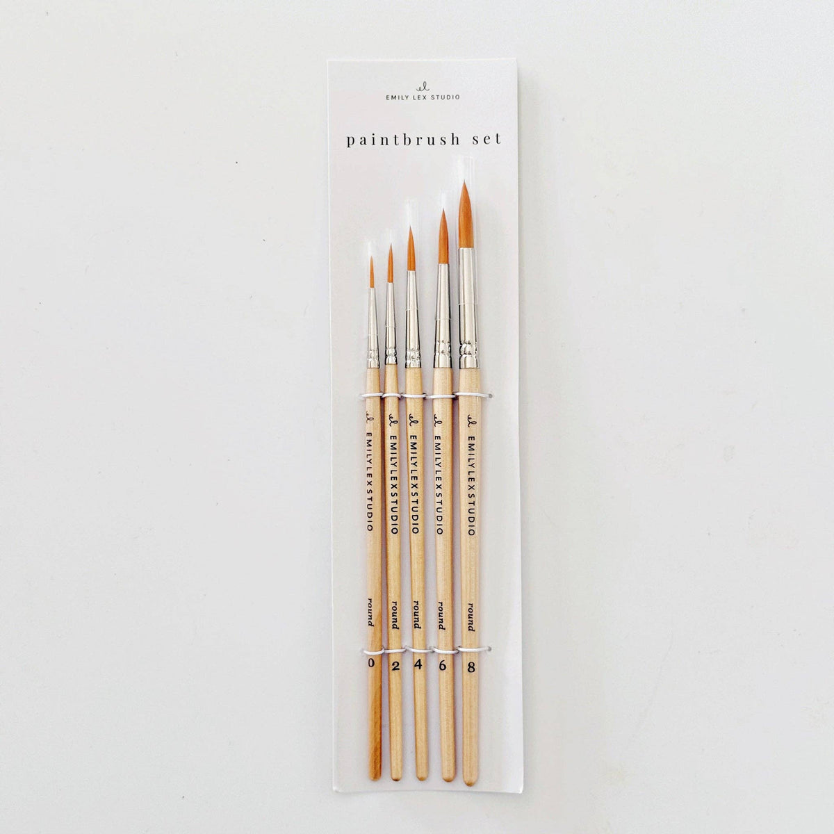 Paintbrush Set - Watercolor - Set of five wood brushes