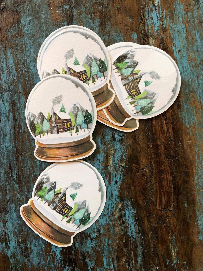 Katie Daisy - Clear Snow Globe Sticker