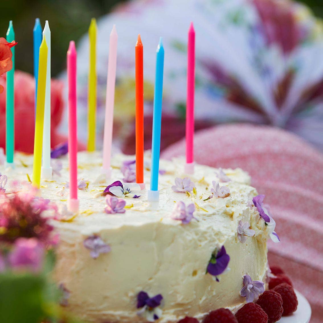 Talking Tables USA - Home, Birthday, Games & Seasonal Decor - Rainbow Birthday Candles - 16 Pack | Cake Candle |