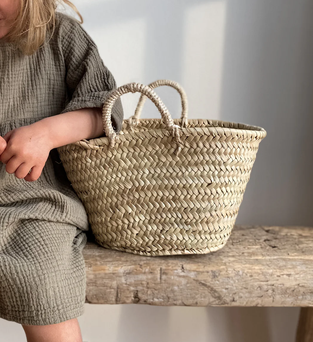 Twins Basket - Mini French Market Basket Bag