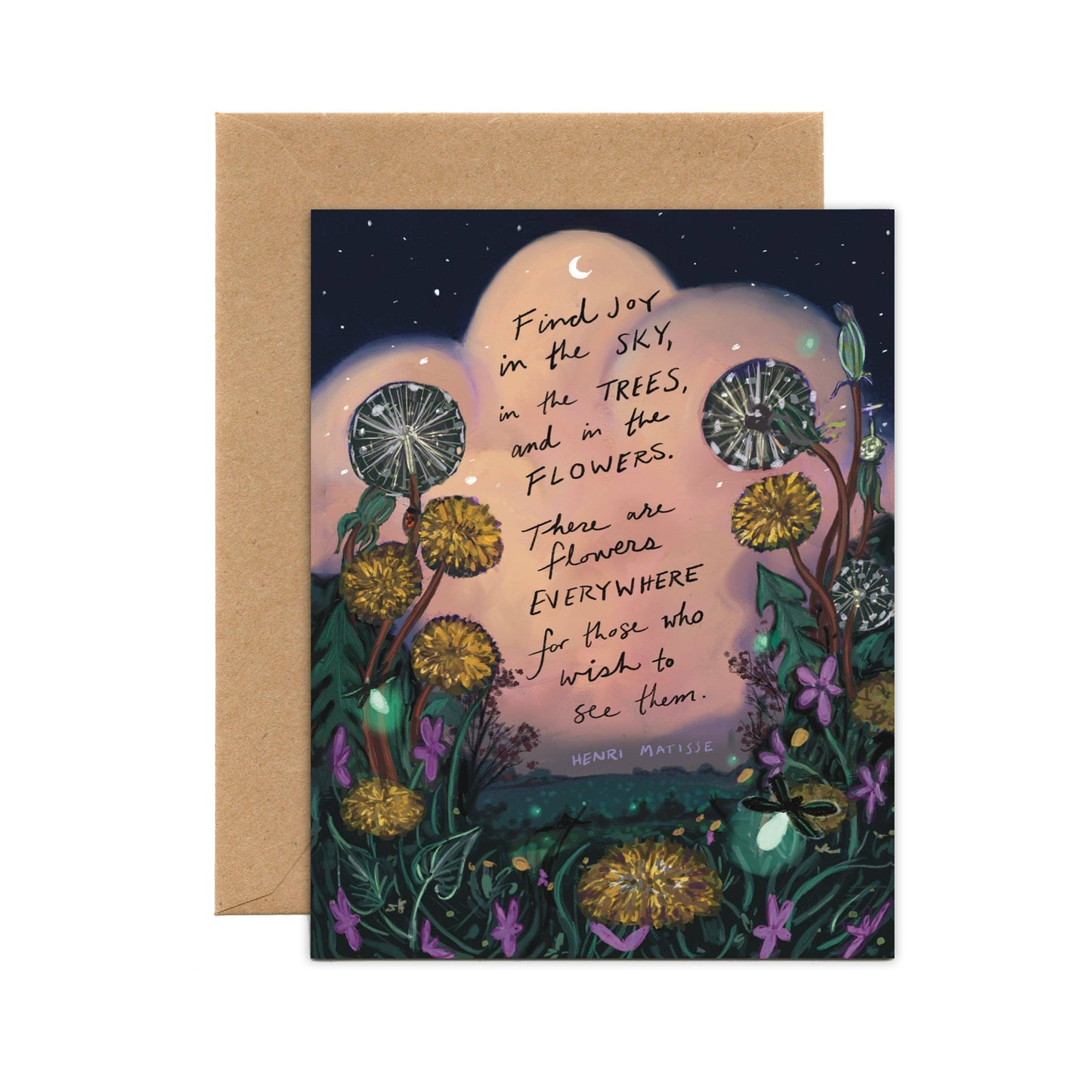 Tiny and Snail - "Find Joy in the Sky" Henri Matisse Quote Card