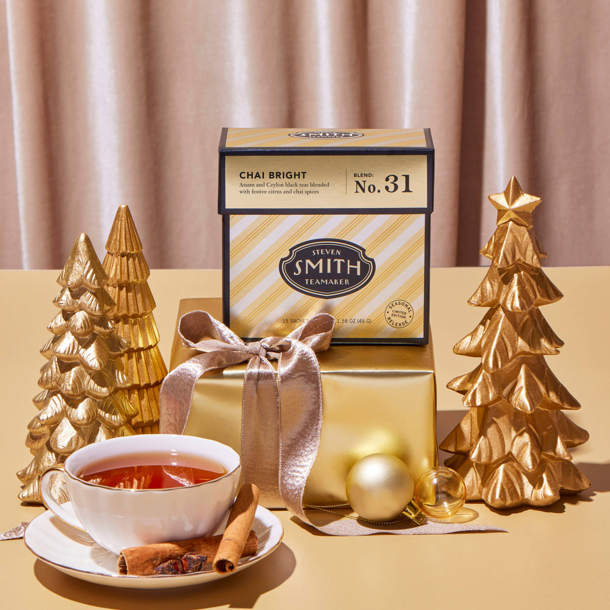Smith Teamaker - Chai Bright - Holiday Seasonal Black Tea - Retail Cartons