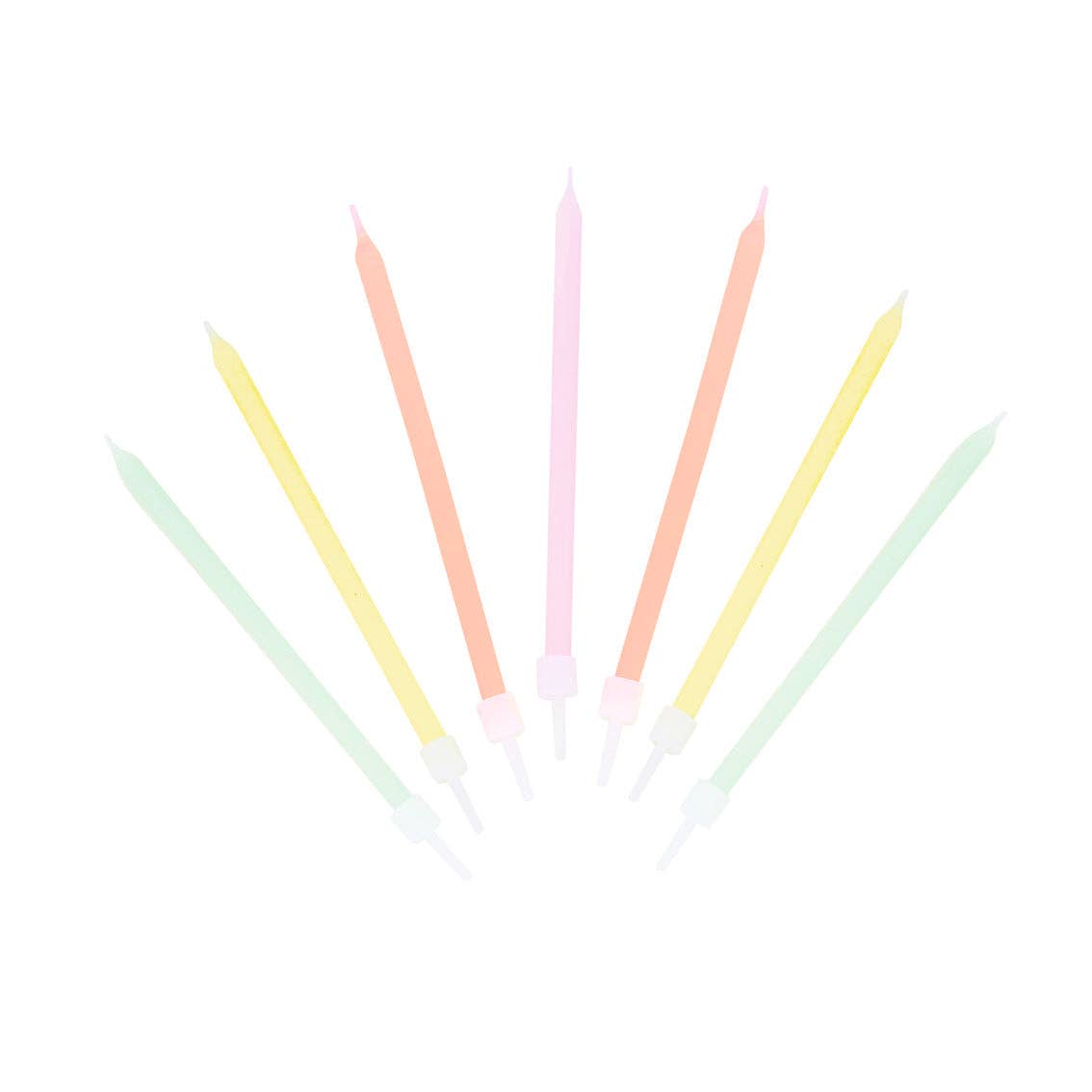 Talking Tables USA - Home, Birthday, Games & Seasonal Decor - Tall Pastel Birthday Candles - 16 Pack | Cake Candles |
