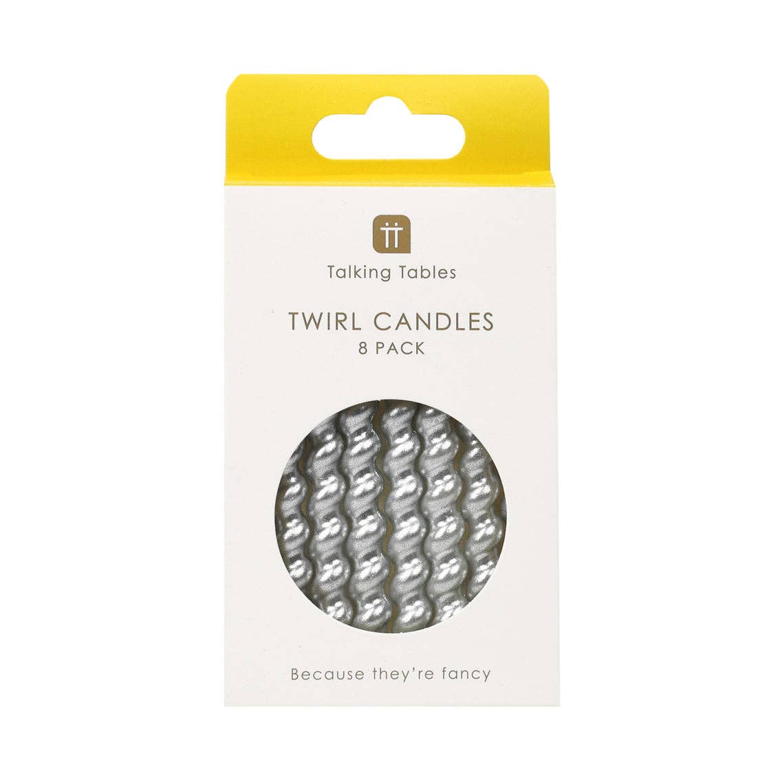 Silver Twirl Birthday Candles - 8 Pack | Birthday Party |