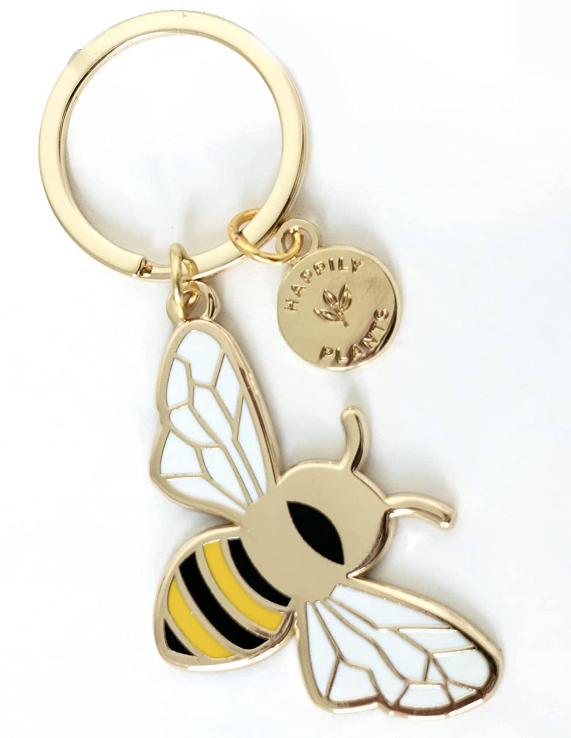 Happily Plants - Queen Honey Bee Keychain Bag Charm, Garden Bee Gifts