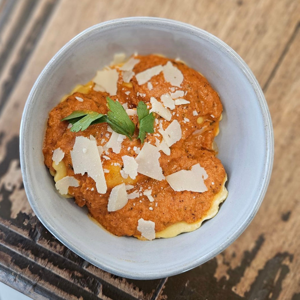 Christmas Bake at Home Lobster Ravioli in Vodka Cream Sauce