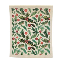 Load image into Gallery viewer, Driftless Studios - Wreath &amp; Garland Pattern Swedish Dishcloth - Christmas Decor