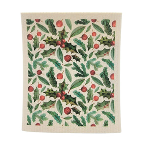 Driftless Studios - Wreath & Garland Pattern Swedish Dishcloth - Christmas Decor