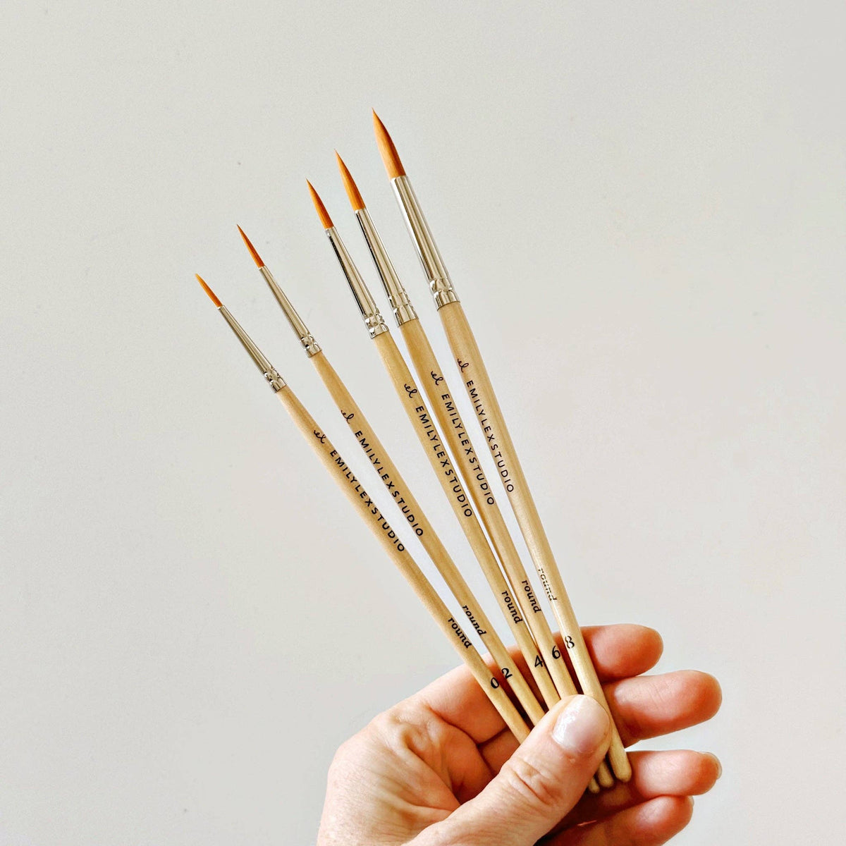 Paintbrush Set - Watercolor - Set of five wood brushes