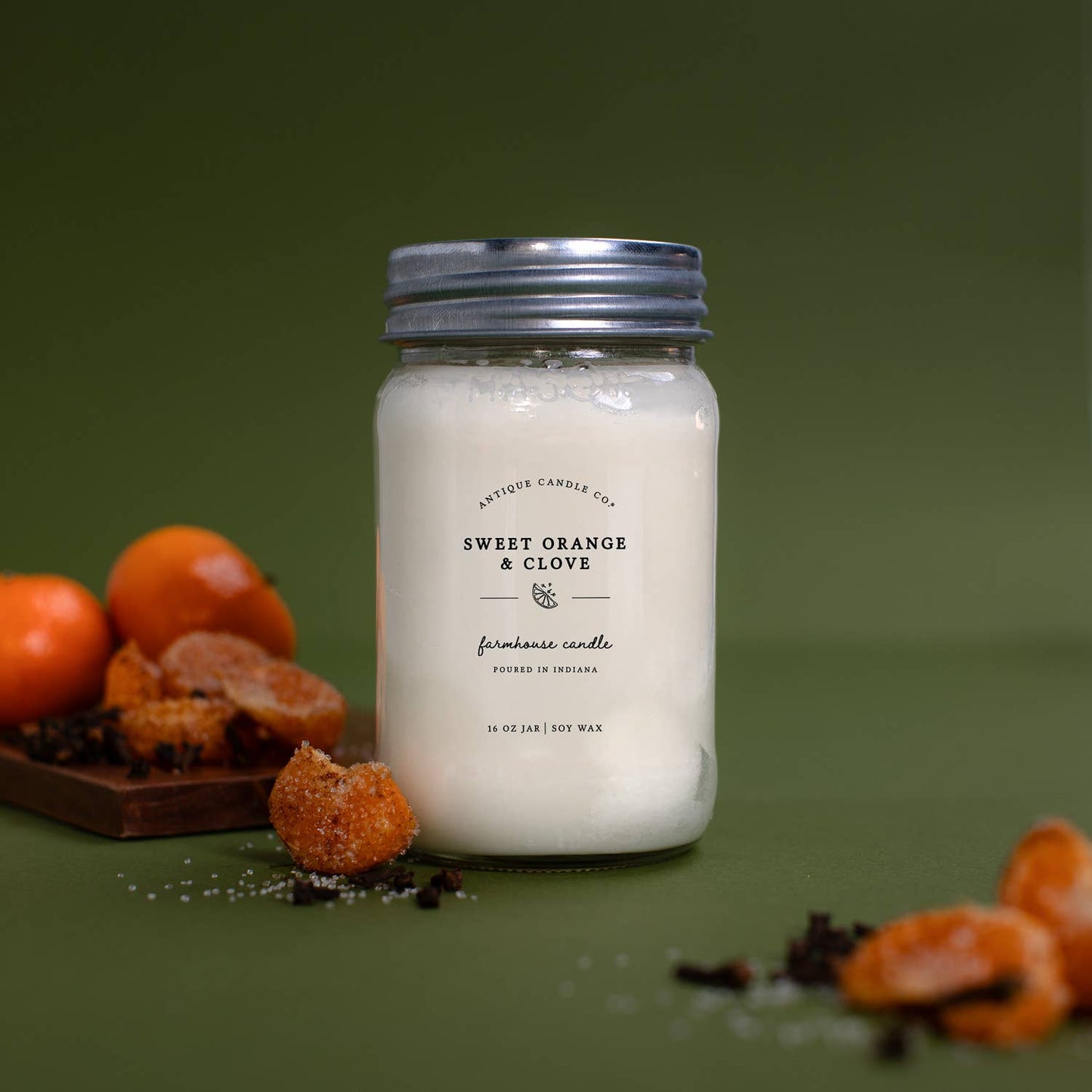 Antique Candle Co.® - Sweet Orange & Clove - Soy Wax Mason Jar Candle