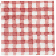 Load image into Gallery viewer, Red Gingham Beverage Napkin