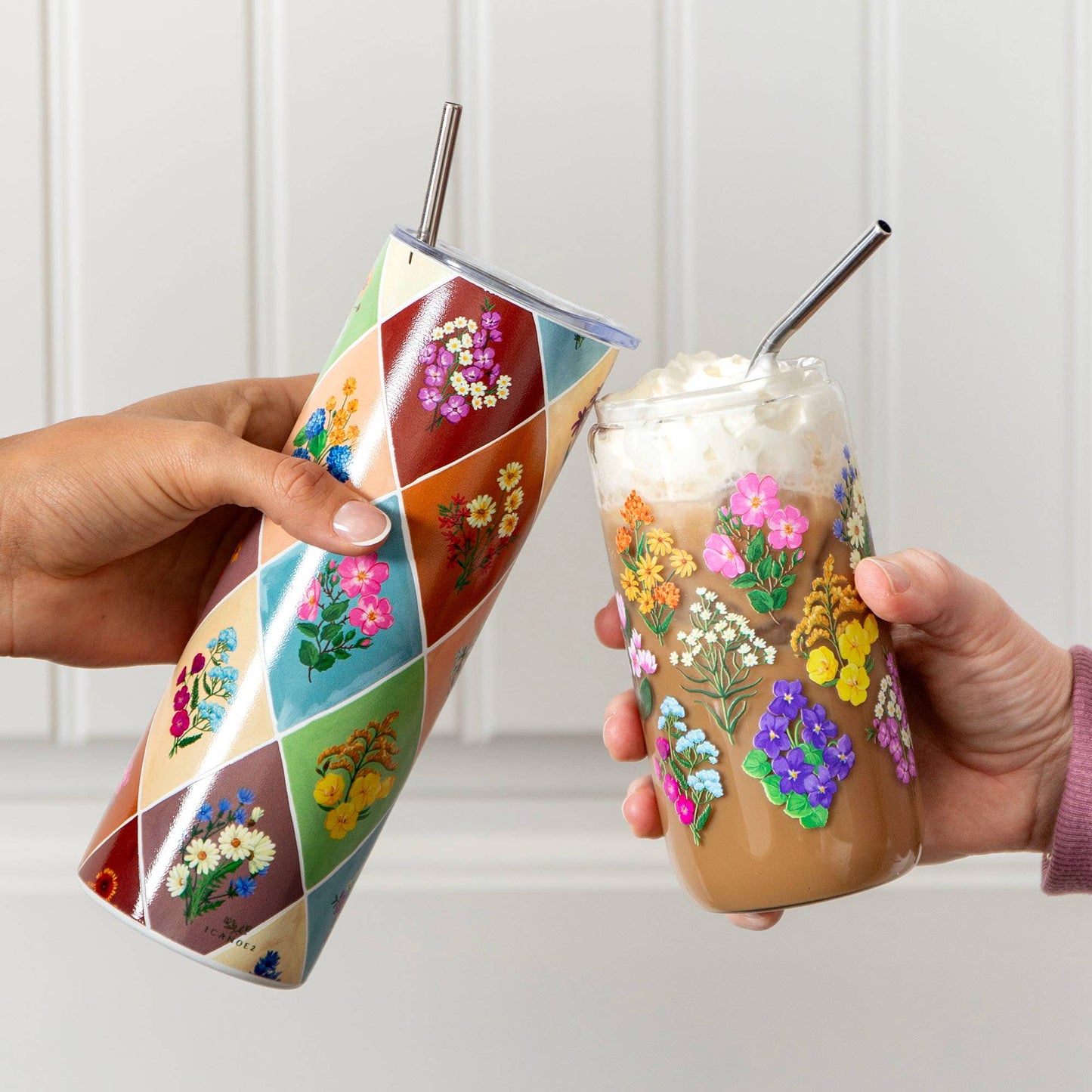1canoe2 | One Canoe Two Paper Co. - Vintage Blooms Floral Glass Can