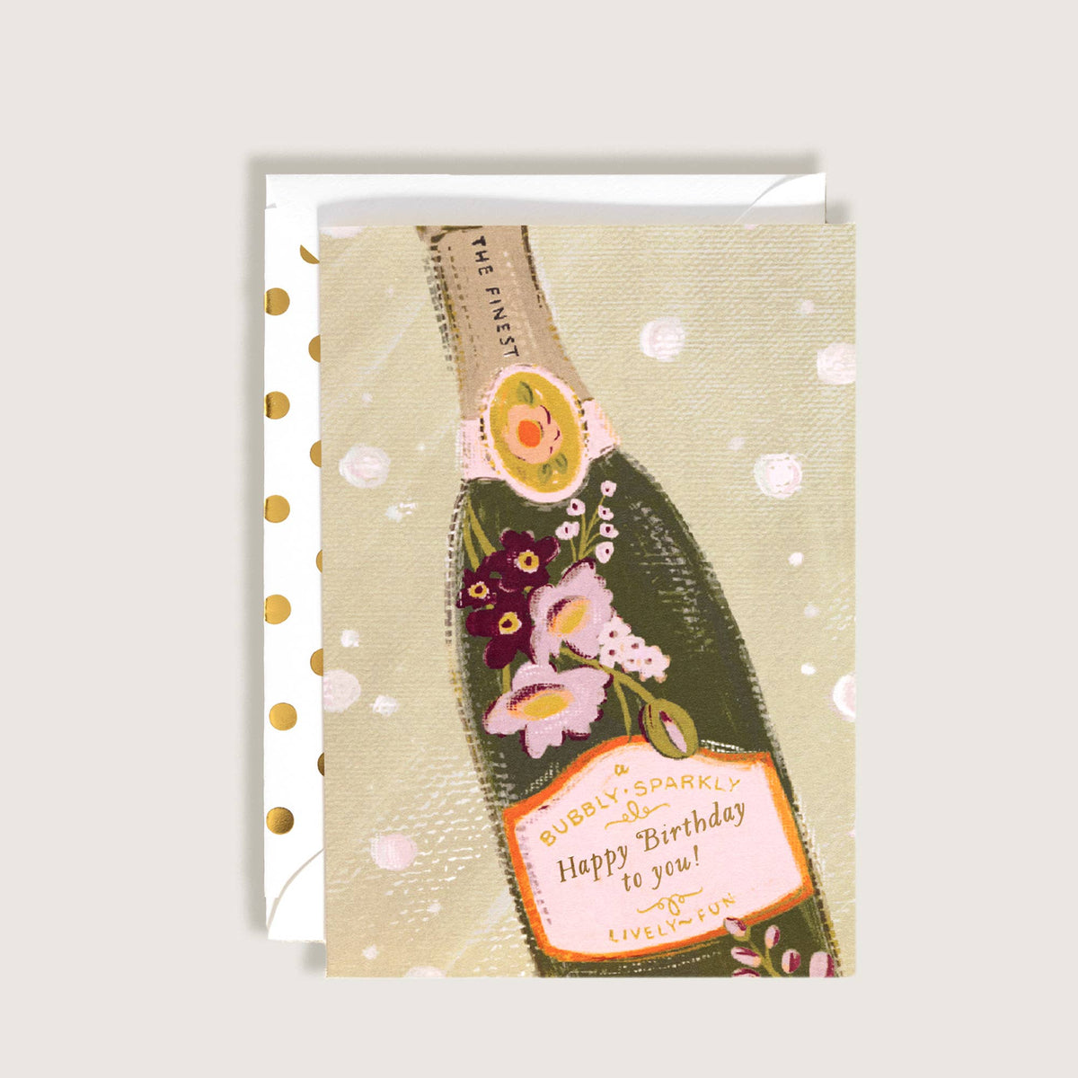 The First Snow - Bubbly Sparkly Champagne Happy Birthday Greeting Card