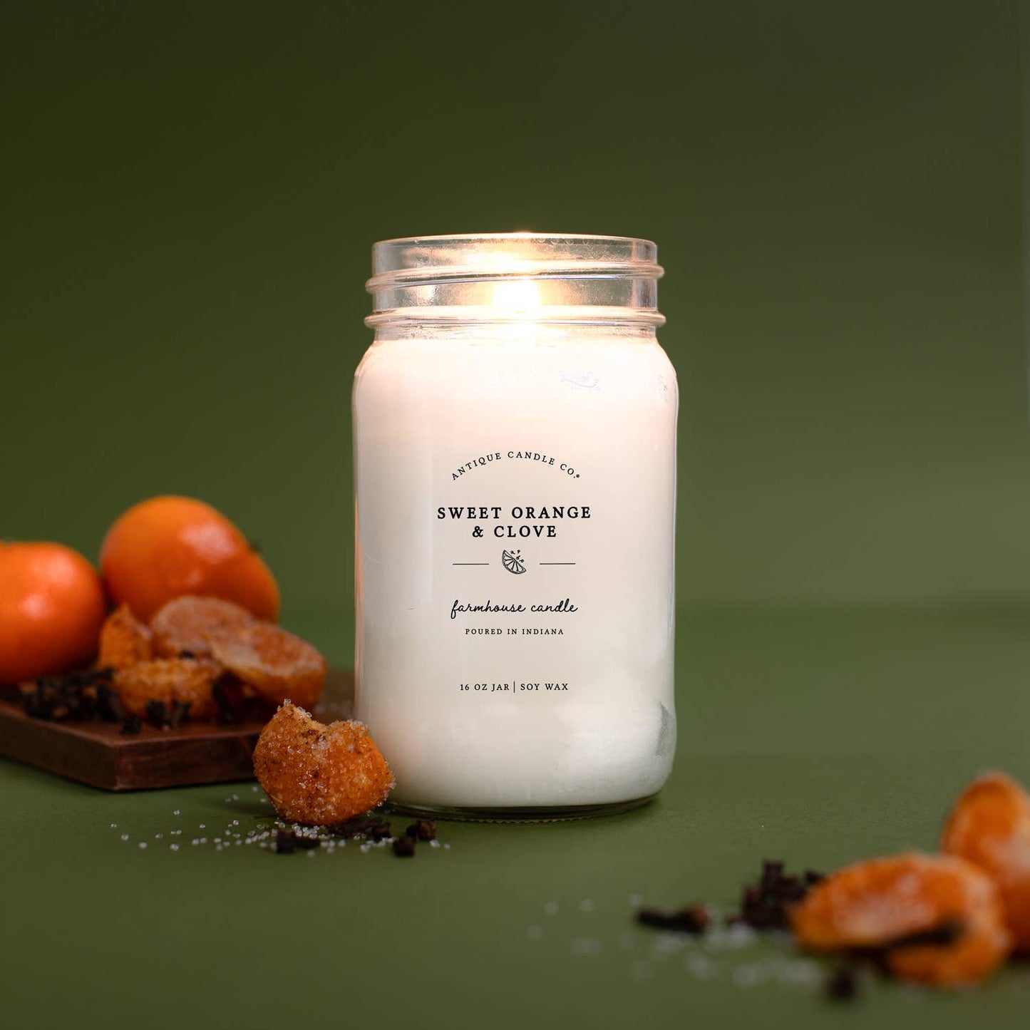 Antique Candle Co.® - Sweet Orange & Clove - Soy Wax Mason Jar Candle