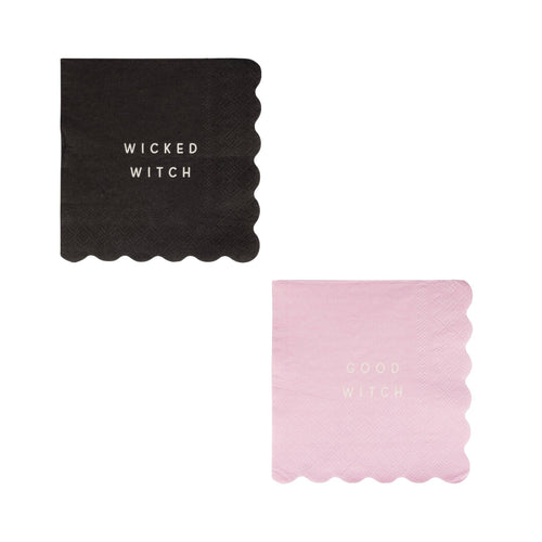 Napkin - Good Witch - Bad Witch Pink Black