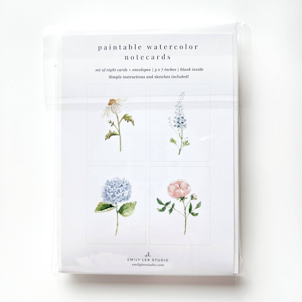 Watercolor Notecards: Garden Flowers